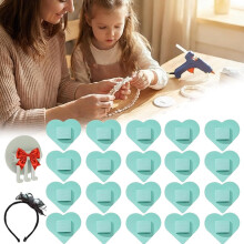 (Heart Green, -) Filz Haarbandpolster, Kreise, Schwarz, Kopfband, Accessoire, DIY, Basteln, 1 Stück, 2 Stück