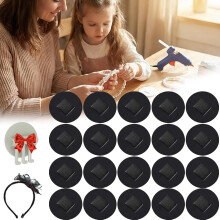 (Circle Black, -) Filz Haarbandpolster, Kreise, Schwarz, Kopfband, Accessoire, DIY, Basteln, 1 Stück, 2 Stück