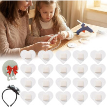 (Heart White, -) Filz Haarbandpolster, Kreise, Schwarz, Kopfband, Accessoire, DIY, Basteln, 1 Stück, 2 Stück