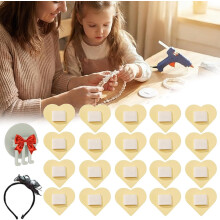 (Heart Yellow, -) Filz Haarbandpolster, Kreise, Schwarz, Kopfband, Accessoire, DIY, Basteln, 1 Stück, 2 Stück
