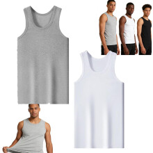 (2pcs-b, Small) Premium Ultra-Soft Cotton Fitted Tank, 3 Pack Basics
