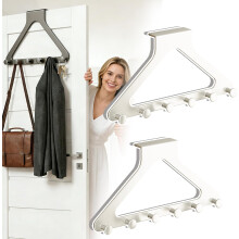 (White*2, -) Over the Door Hanger Organizer, White Hanger Rack