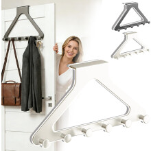 (White, -) Over the Door Hanger Organizer, White Hanger Rack