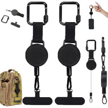 (2pc, -) Outdoor Anti-Theft Retractable Phone Lanyard, Carabiner Anti-Drop