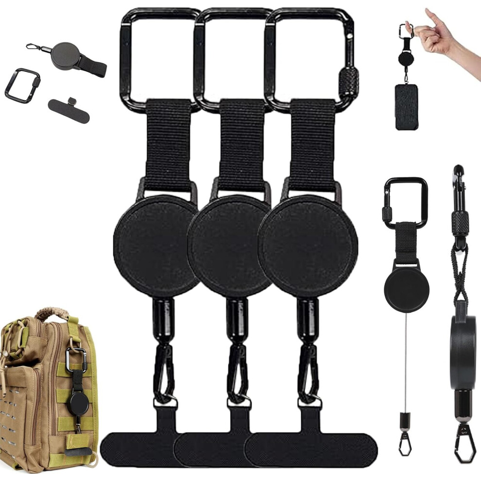 (3Pc, -) Outdoor Anti-Theft Retractable Phone Lanyard, Carabiner Anti-Drop 5437706531784