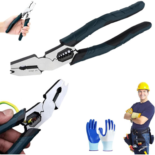 (1pc, -) 9-In-1 Multi-Functional Wire Stripping Pliers, Compound Leverage