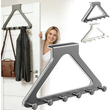 (Black, -) Over the Door Hanger Organizer, White Hanger Rack