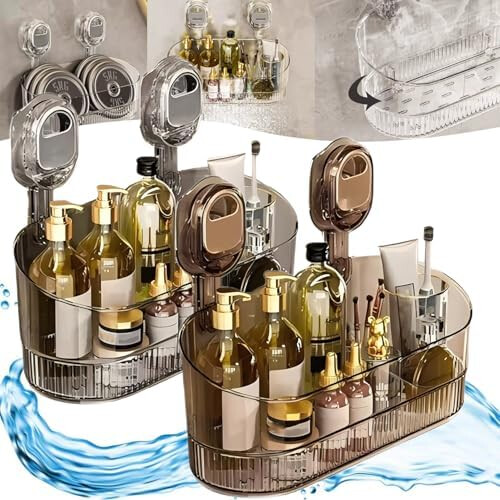 (2PCS-A, -) 3 boîtes rangement ventouse, transparentes