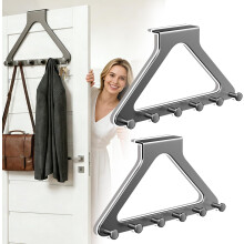 (Black*2, -) Over the Door Hanger Organizer, White Hanger Rack