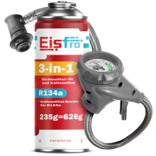 Réfrigérant EISFRO 3en1 R134a Gaz de recharge pour climatisation KIT Tuyau Huile