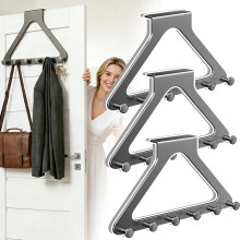 (Black*3, -) Over the Door Hanger Organizer, White Hanger Rack