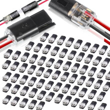 (100PCS, -) Kaksoisjohdinliitin lukitussoljella, 2-nastainen, 20 kpl