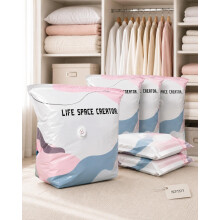 (Medium-6pcs, -) Geen Pomp Vacuümzakken - 1 Stuk, Medium, Herbruikbaar