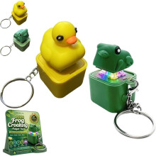 (2pc Frog+duck, -) Valaiseva sammakko-avaimenperä, kurkuva fidget-näppäimistölelu 2 kpl
