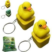 (2pc Duck, -) Valaiseva sammakko-avaimenperä, kurkuva fidget-näppäimistölelu 2 kpl
