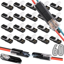 (60PCS, -) Kaksoisjohtiminen pistokeliitin, LED-nauha, 80 kpl