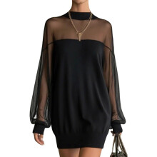 (A#, Medium) Vestido de malla con parches, primavera/otoño