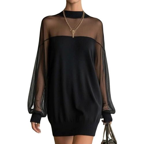 (A#, Medium) Vestido de malla con parches, primavera/otoño