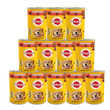 PEDIGREE Adult Oksekød i Gelé - vådfoder til hunde - dåse - 12x1200 g