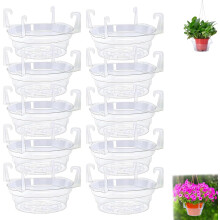 (12in, 10pcs) 2026 Hanging Basket Drip Pan, Weather Resistant Saucer 5PCS