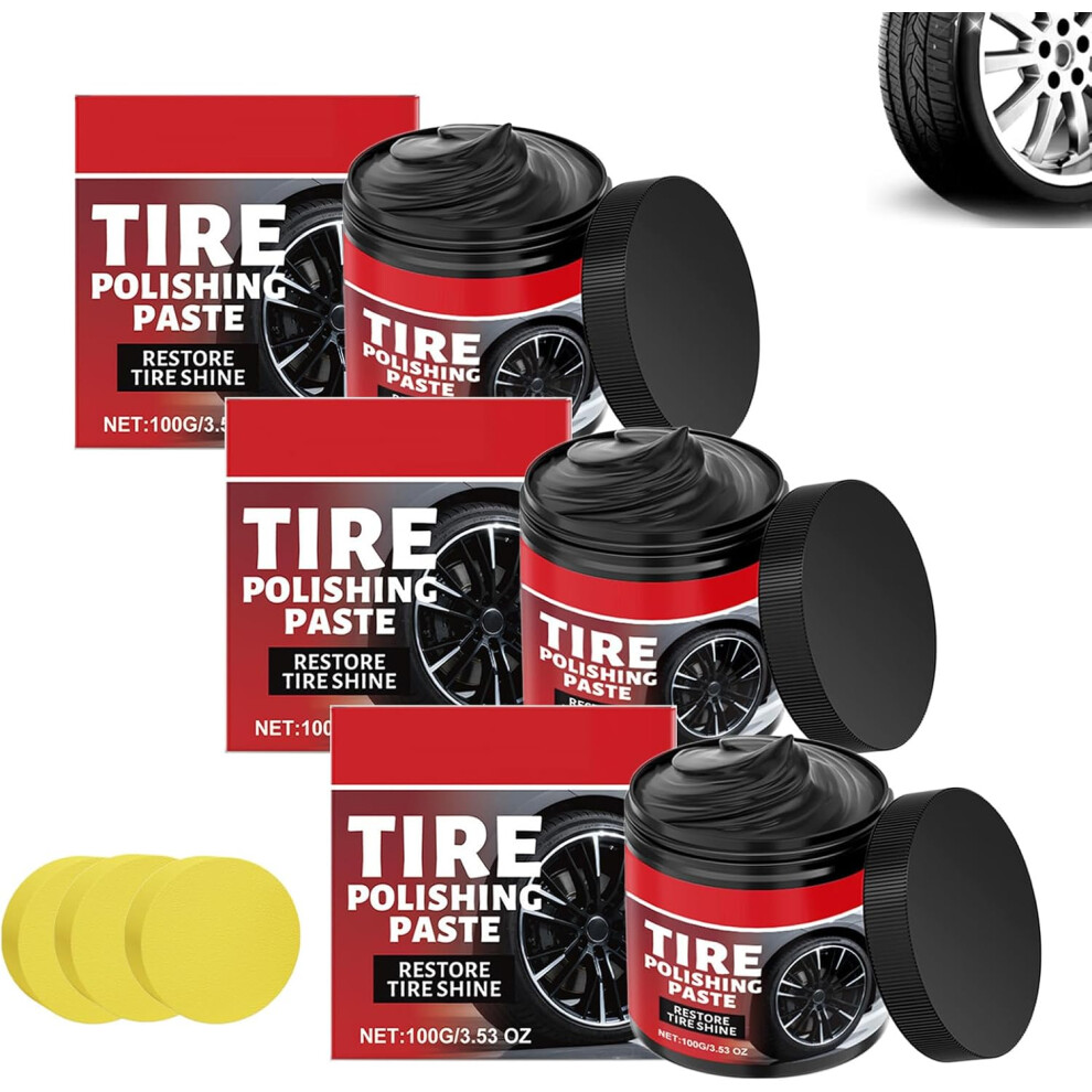 (3Pcs, -) Car Tire & Plastic Trim Renewal Paste, Restores Shine 3Pcs 5437706543619