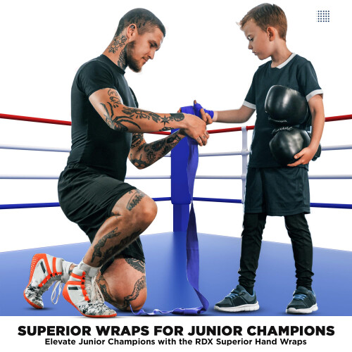 RDX Boxing Wraps Kids 2.5M Inner Gloves, Elasticated Thumb Loop 2