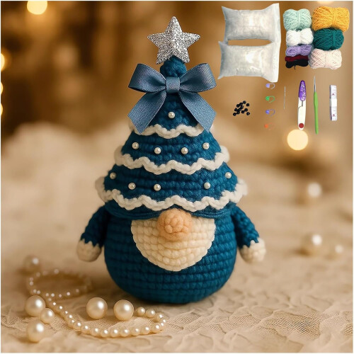 (Unfinished-A, -) Kit de ganchillo de gnomo de Navidad, sin terminar 2