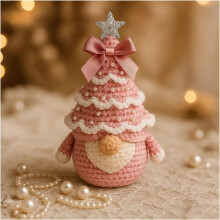 (Completed-D, -) DIY Crochet Christmas Tree Gnome Kit, Learn to Crochet Starter