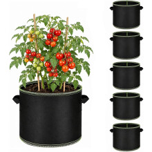 (10 Gallons, -) 5-Pack 5 Gallon Grow Bags, Heavy Duty Aeration Fabric Pots