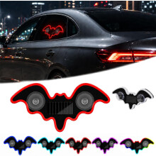 (Red, -) Solar-Powered Bat Night Car Light, USB Charging Projector
