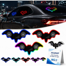 (3PCS-A, -) Solar-Powered Bat Night Car Light, USB Charging Projector