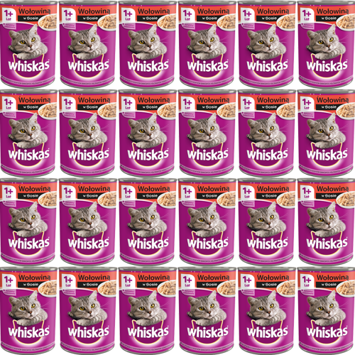 Whiskas WHISKAS Adult Oksekød i Sauce - vådfoder til katte - 24x400g