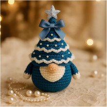 (Completed-B, -) DIY Crochet Christmas Tree Gnome Kit, Learn to Crochet Starter