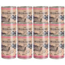 Wiejska Zagroda | Nedves eledel felnőtt macskáknak | 400 g-os konzerv - Bárányhús krillel 400 g