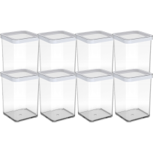 Firkantet godbidsbeholder 8x1L LOFT hvid