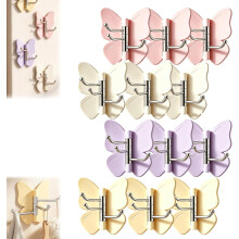 (12 Pack, -) 4 Pack Rotating Butterfly Adhesive Wall Hooks, 270 Swivel