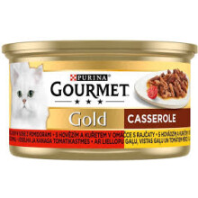 Gourmet Gold -kissanruokapata naudan- ja kananlihalla tomaattikastikkeessa 85 g