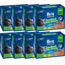 BRIT Premium Cat Sterilised Plate - wet cat food - 12x100g