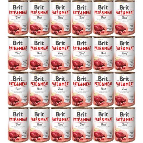BRIT Paté & Meat Beef - vådfoder til hunde - 24x400g