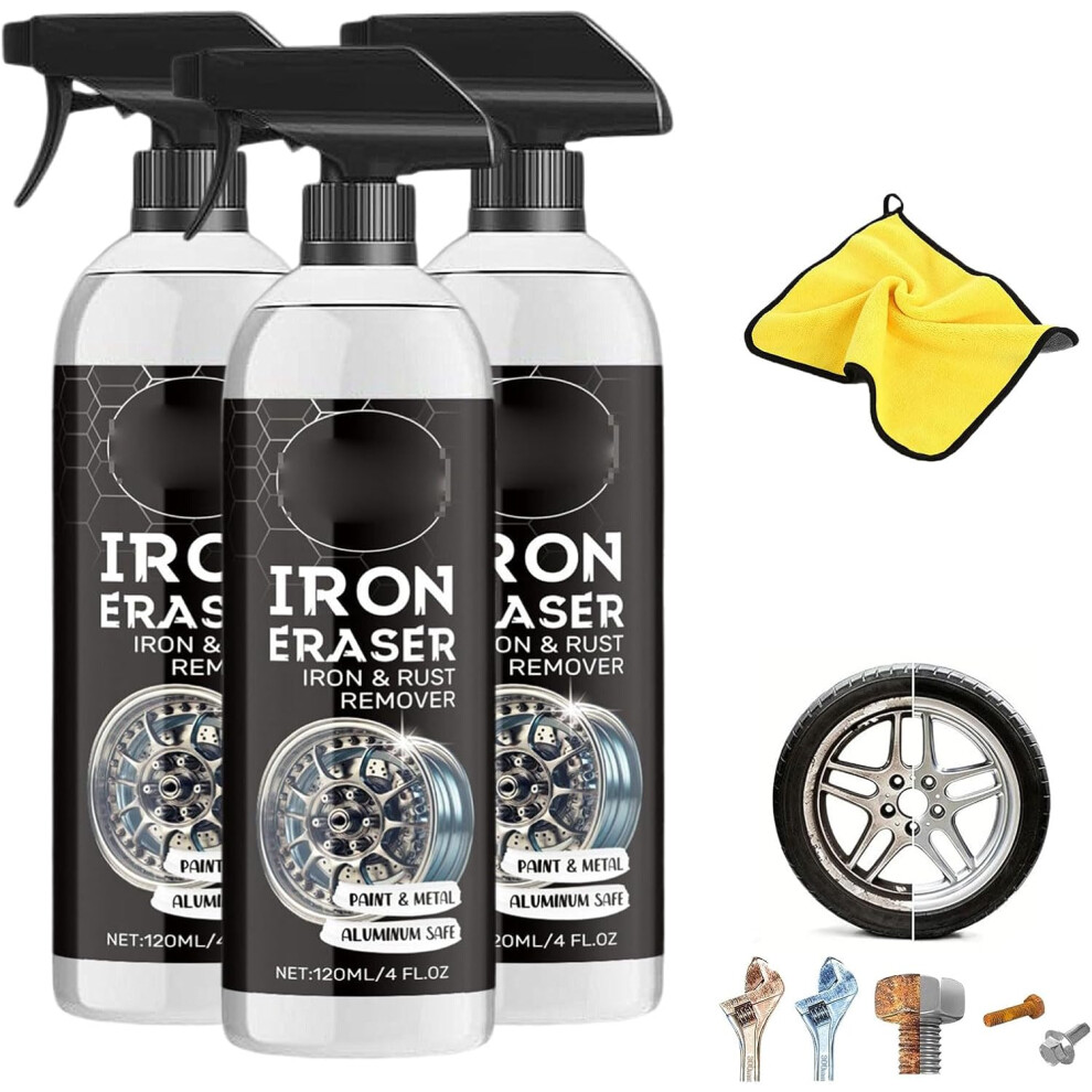 (3Set, -) 120 Ml Iron Eraser Rust Remover Spray, Car Wheel Cleaner 2Set 5437706550952