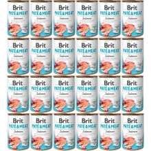 BRIT Paté & Meat Salmon - vådfoder til hunde - 24x400g