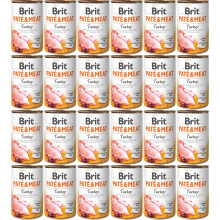 BRIT Paté & Meat Turkey - vådfoder til hunde - 24x400g