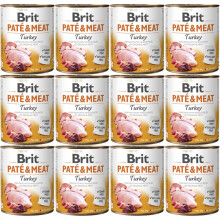 BRIT Paté & Meat Turkey - vådfoder til hunde - 12x800g