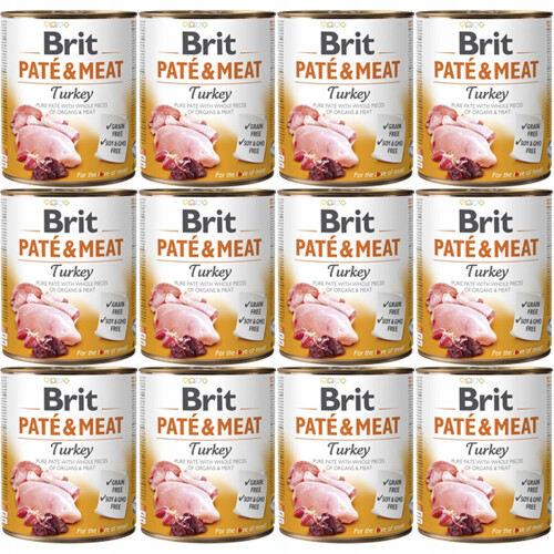 BRIT Paté & Meat Turkey - vådfoder til hunde - 12x800g