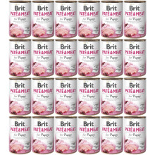 BRIT Paté & Meat Puppy Chicken - vådfoder til hunde - 24x400g
