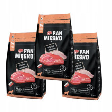 Pan Mięsko Hundefoder kalvekød med kalkunchips M 3x3kg