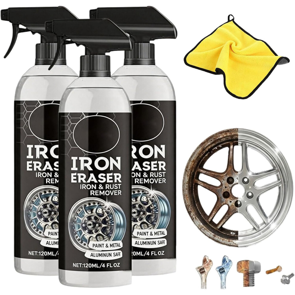 (3Set, -) Iron Eraser Rust Remover Spray, Brake Dust Cleaner 3Set 5437706552932