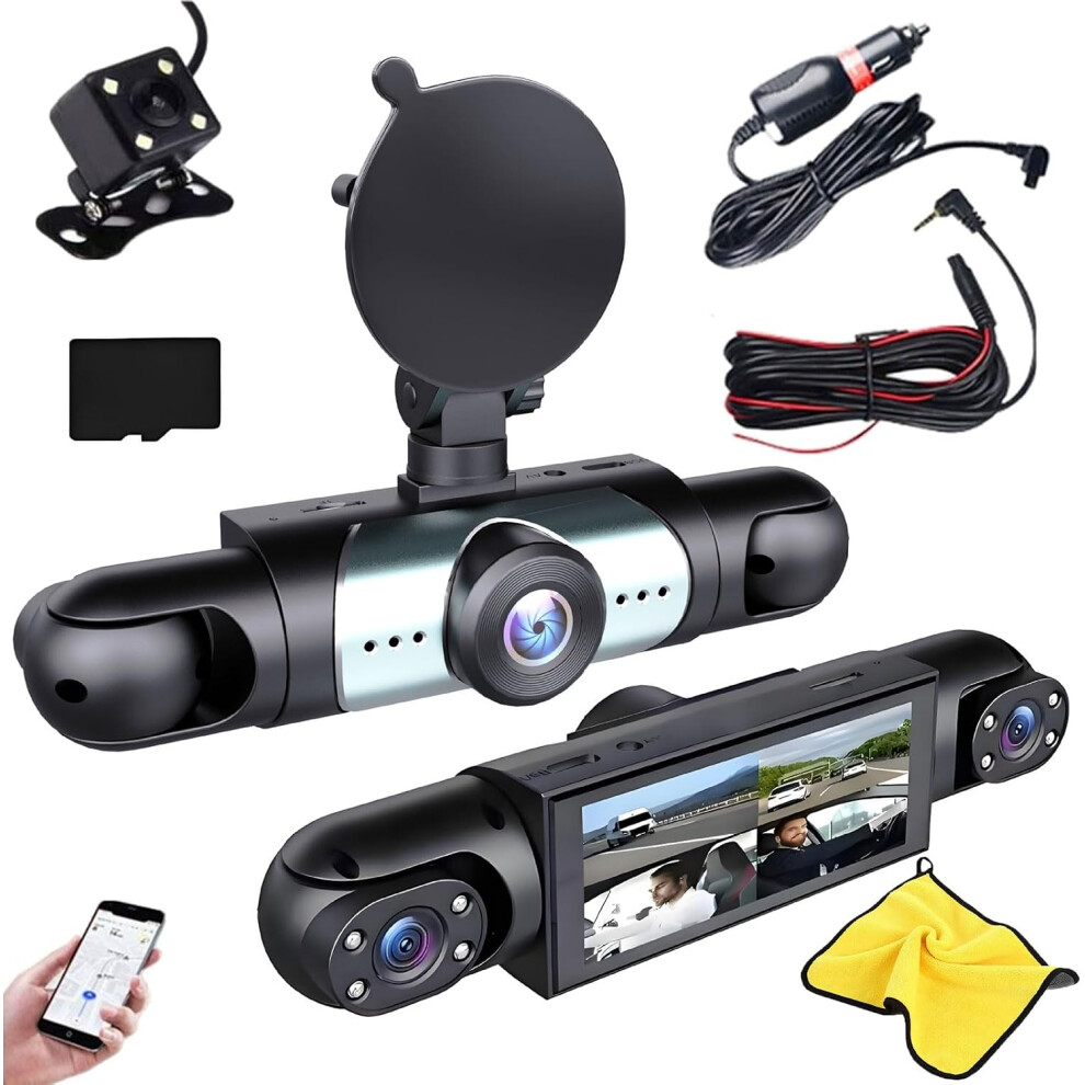 (64 Gb, -) 360 4 Channel Dash Cam, 1080P Full Hd Night Vision 32 Gb 5437706553892