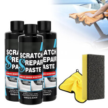 (3Set, -) Auto Kratzer Reparatur Paste, 3 Set, Wachs, Politur, Lack, Kratzer, Glanz, Pflege, Schwamm