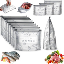 (10Pcs, Small) 20 ks opakovaně použitelných hliníkových fóliových sáčků, sáčky na potraviny do mrazáku